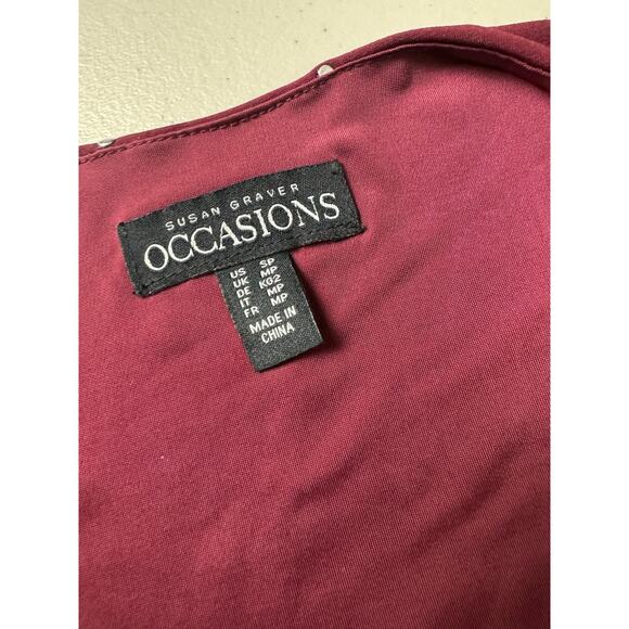 QVC Susan Graver Pet Embellished Liquid Knit Wrap Dress NWOT Wine Size SP - Picture 6 of 9